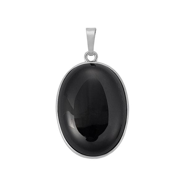 Pendentif Ovale Obsidienne