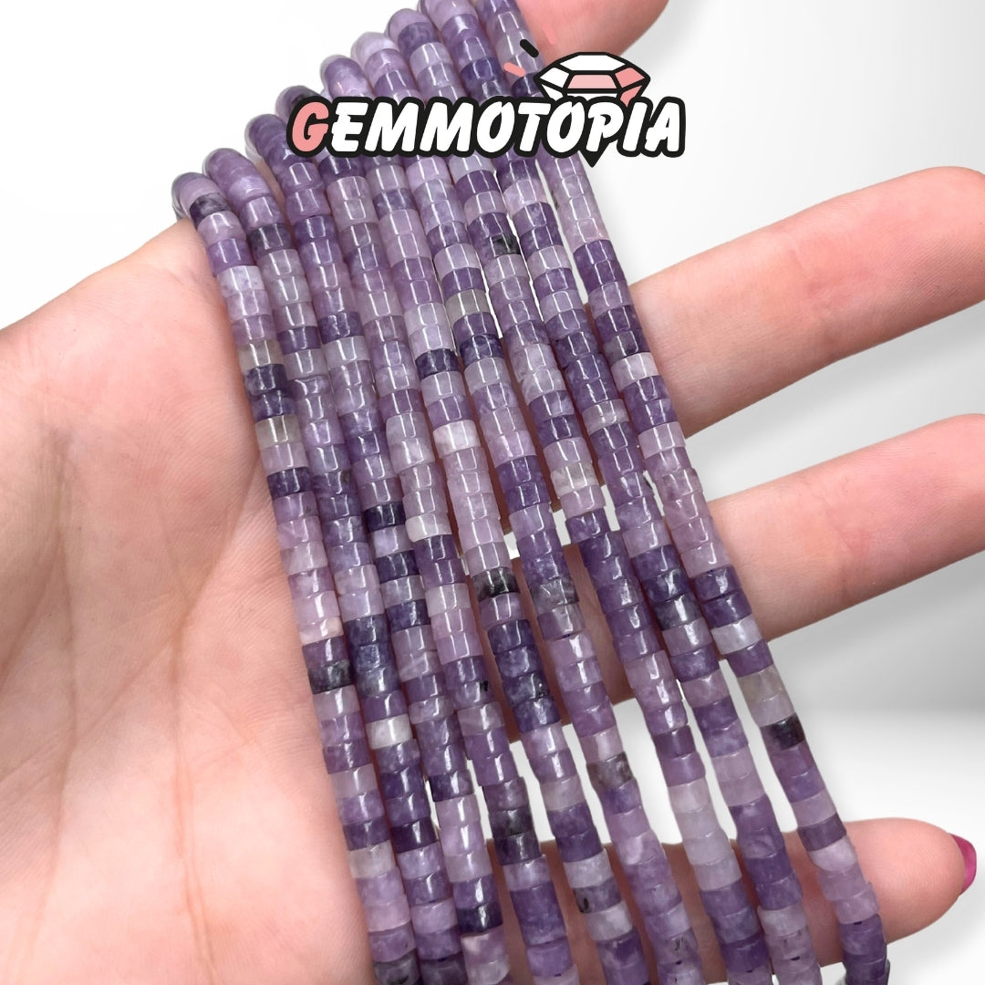 Perle Heishi Lépidolite