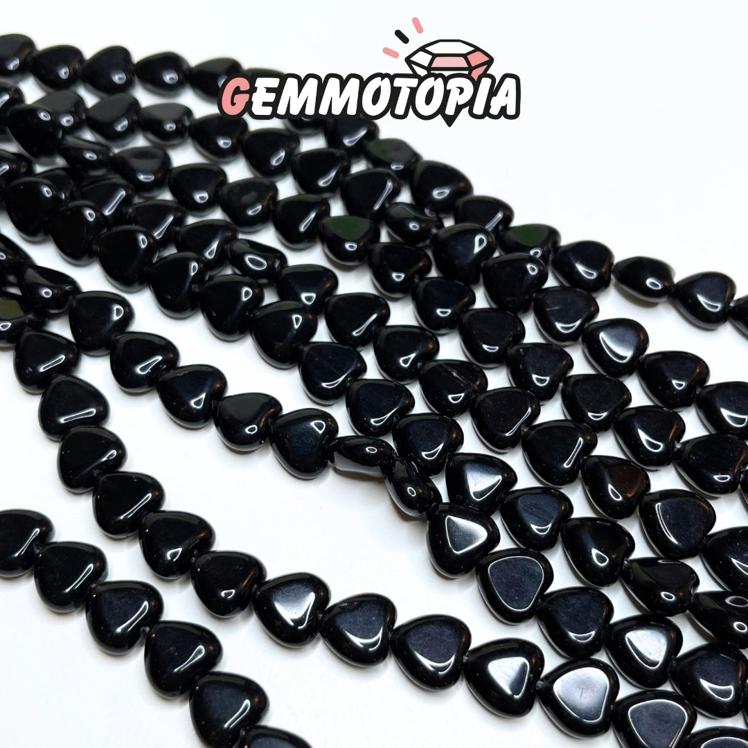 Perle Coeur Obsidienne noire