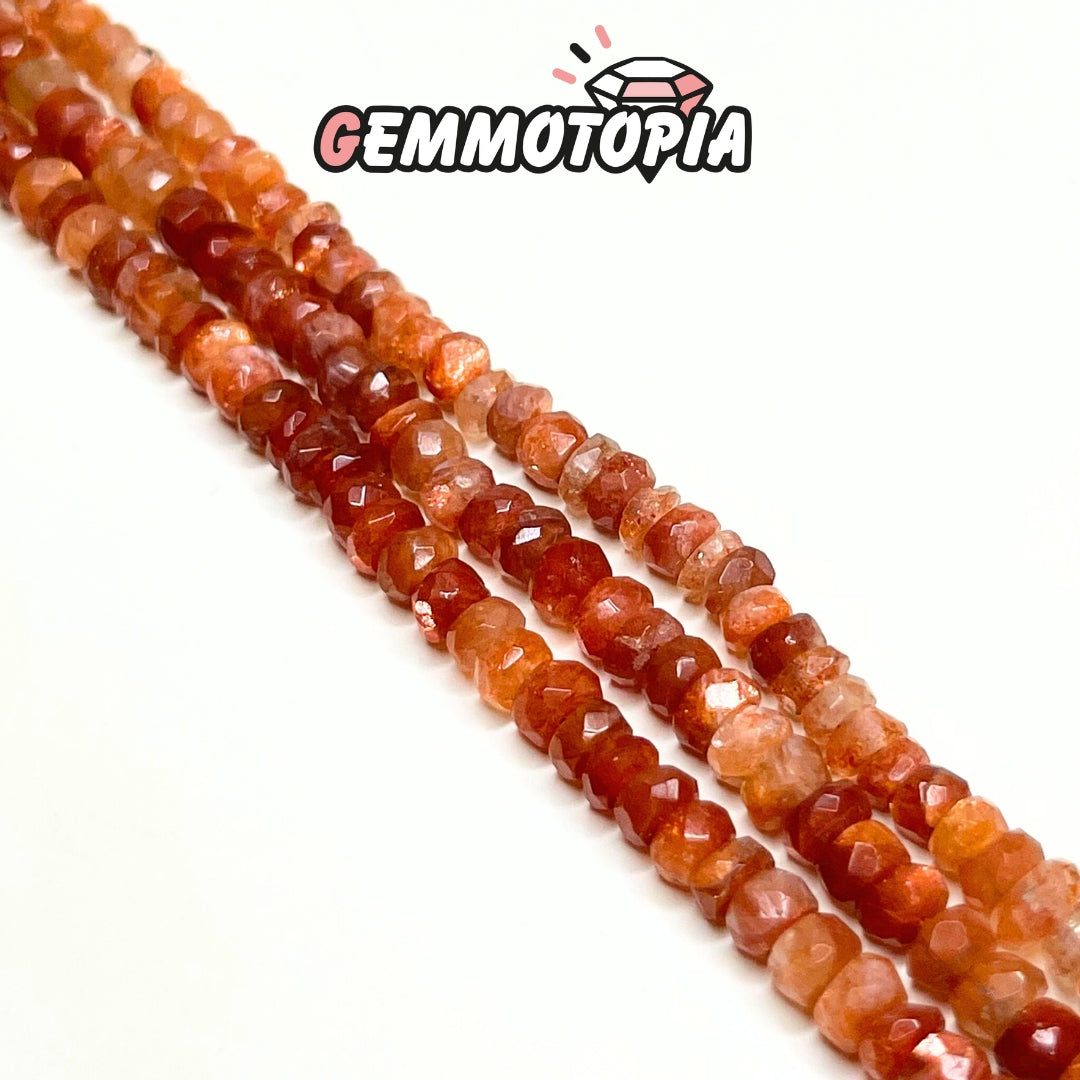 Perle Rondelle Facettée Pierre du Soleil 7A