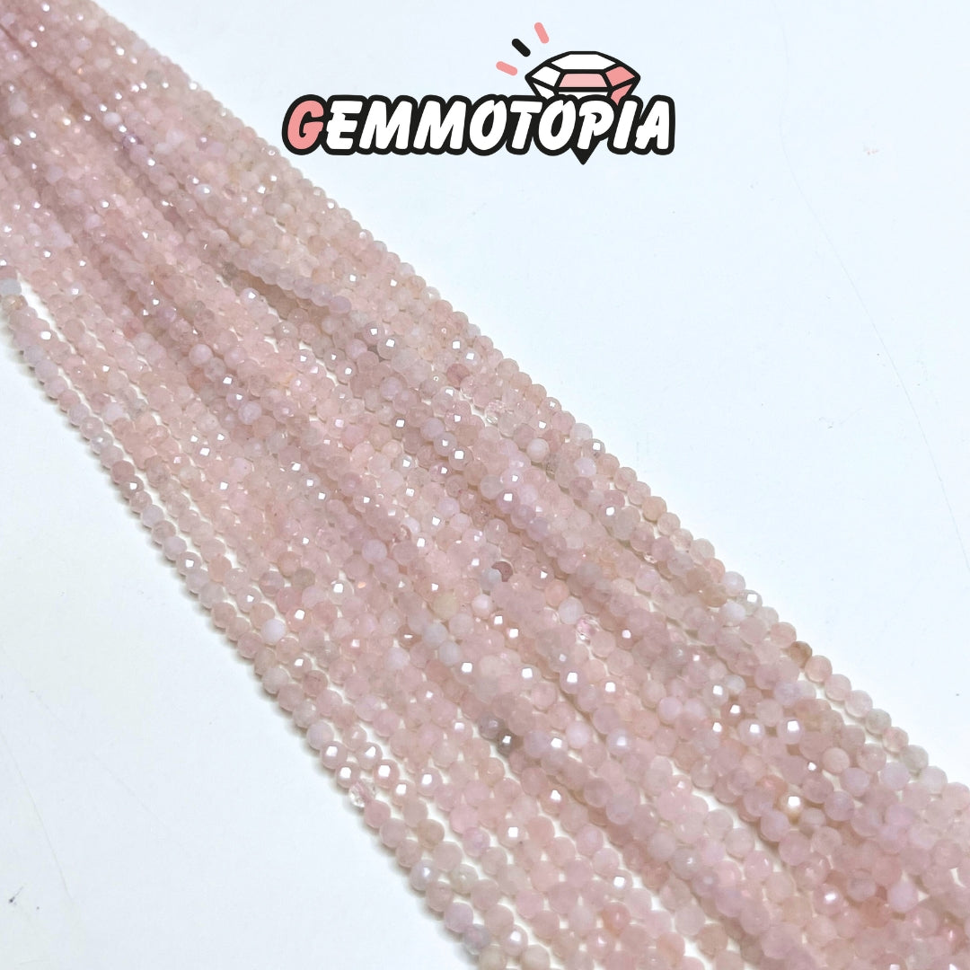 Perle Facettée en Morganite Rose