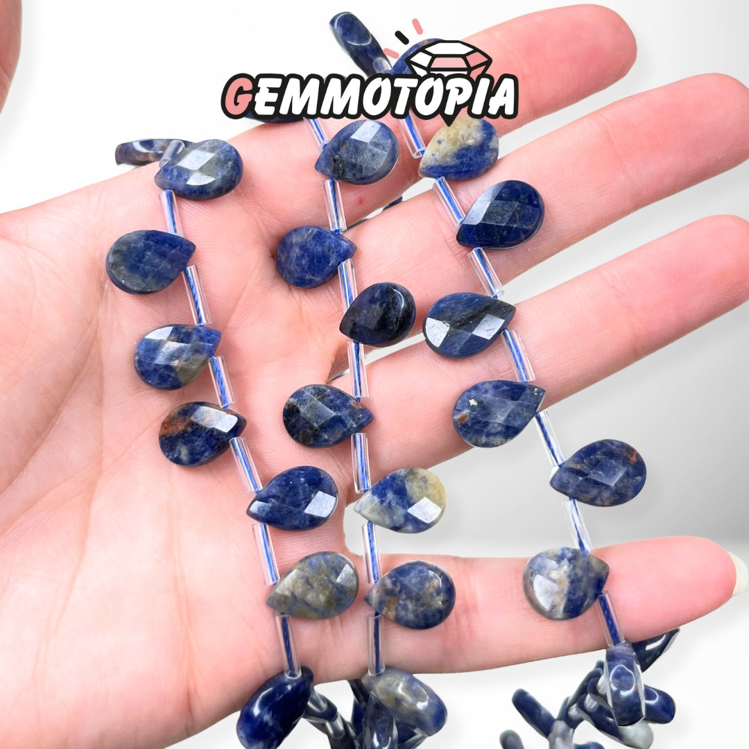 Perle Goutte Facettée Sodalite