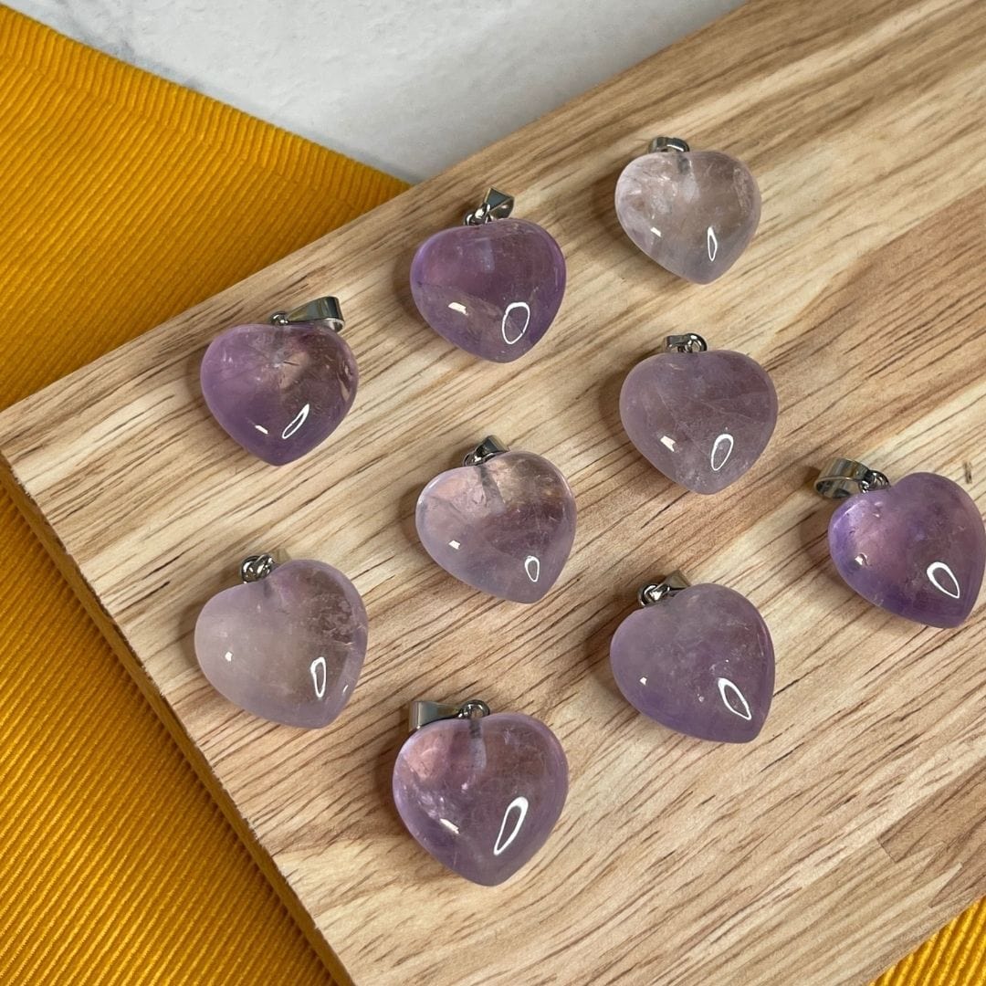 Pendentifs coeur pierre (12 variantes)