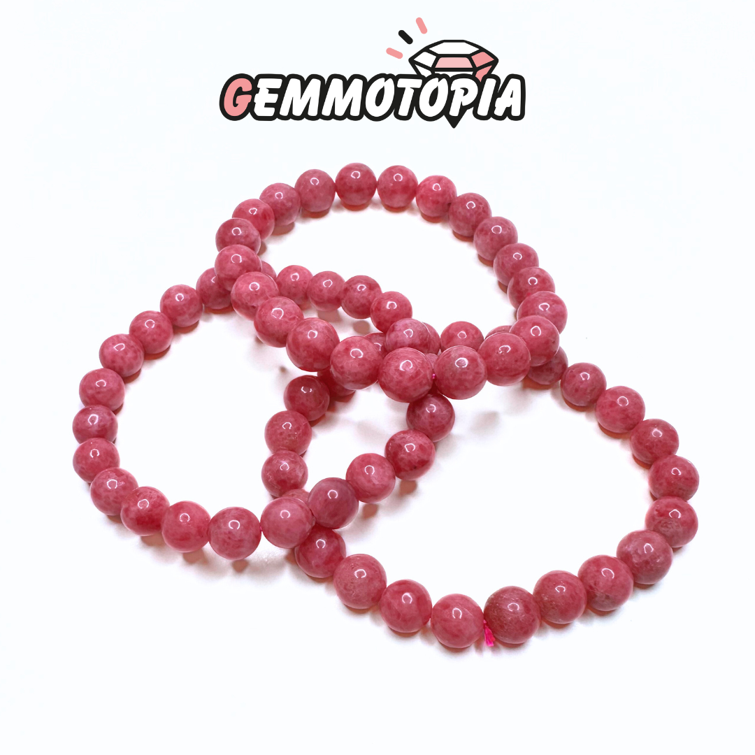 Bracelet Rhodonite Rose du Brésil 5A