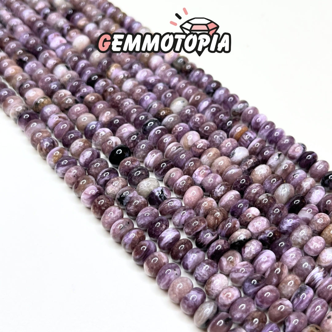 Perle Rondelle Charoïte