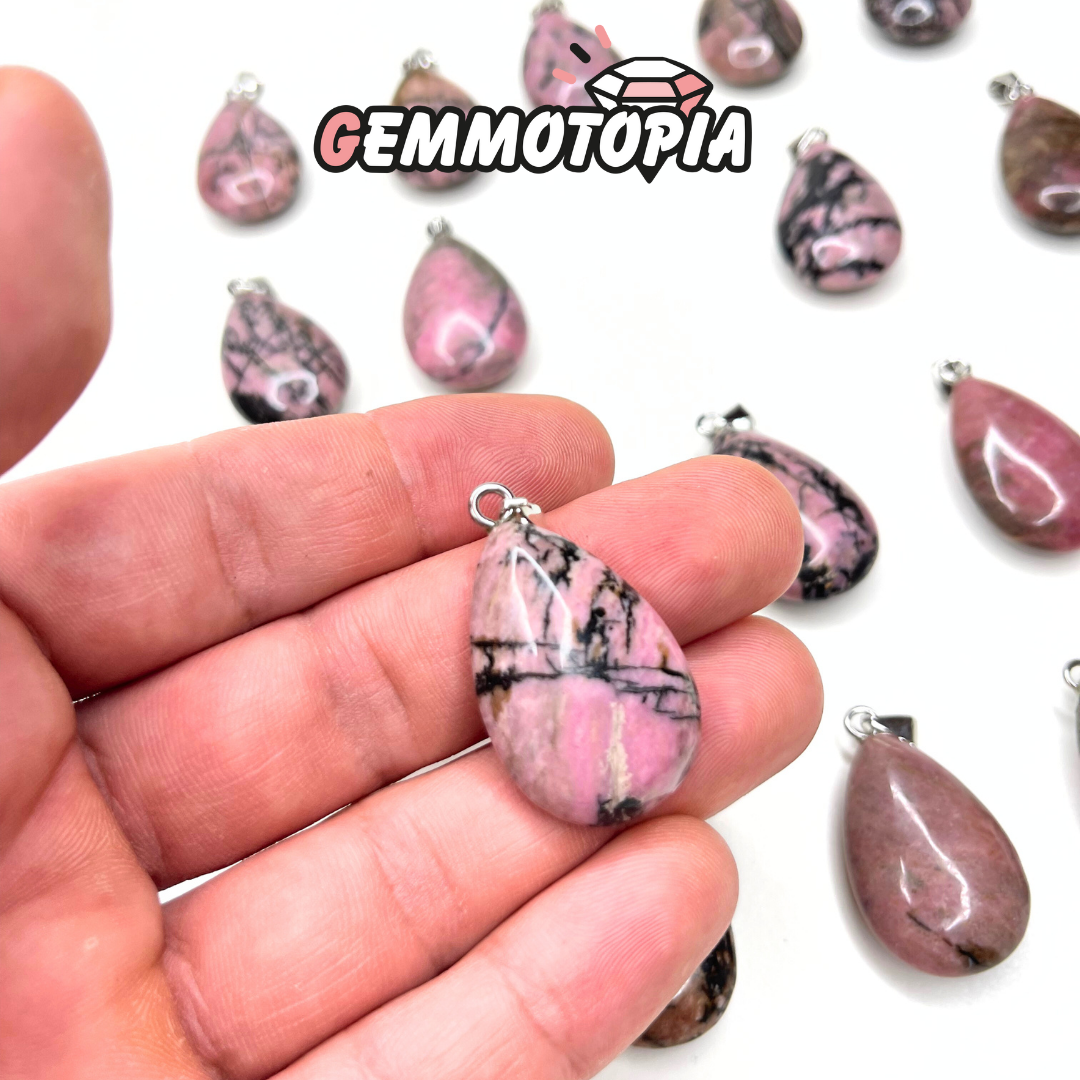 Pendentif goutte Rhodonite Australienne