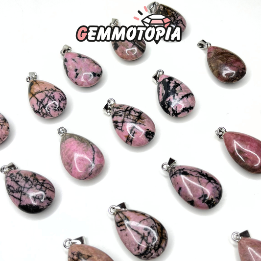 Pendentif goutte Rhodonite Australienne