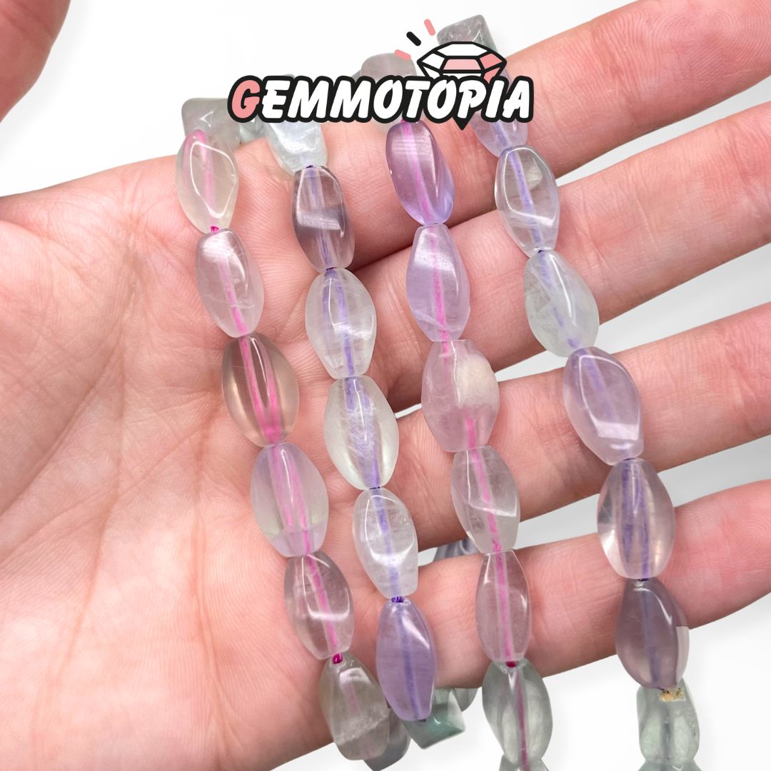 Perle Colonne torsadée Fluorite Arc-En-Ciel