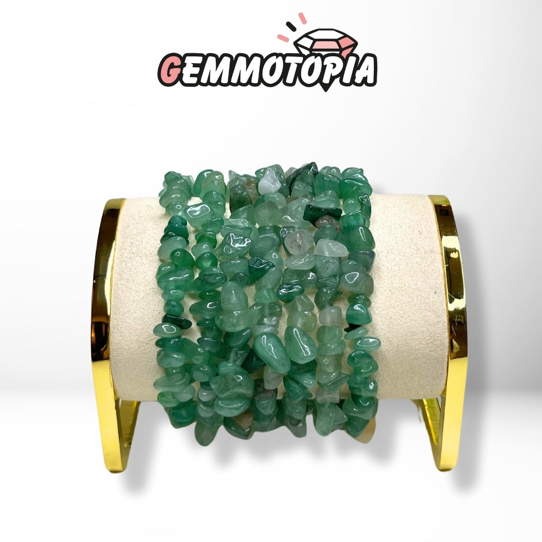 Bracelet Chips Aventurine Verte