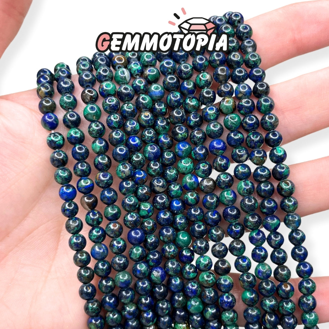 Perle Azurite Malachite 3A 4 MM