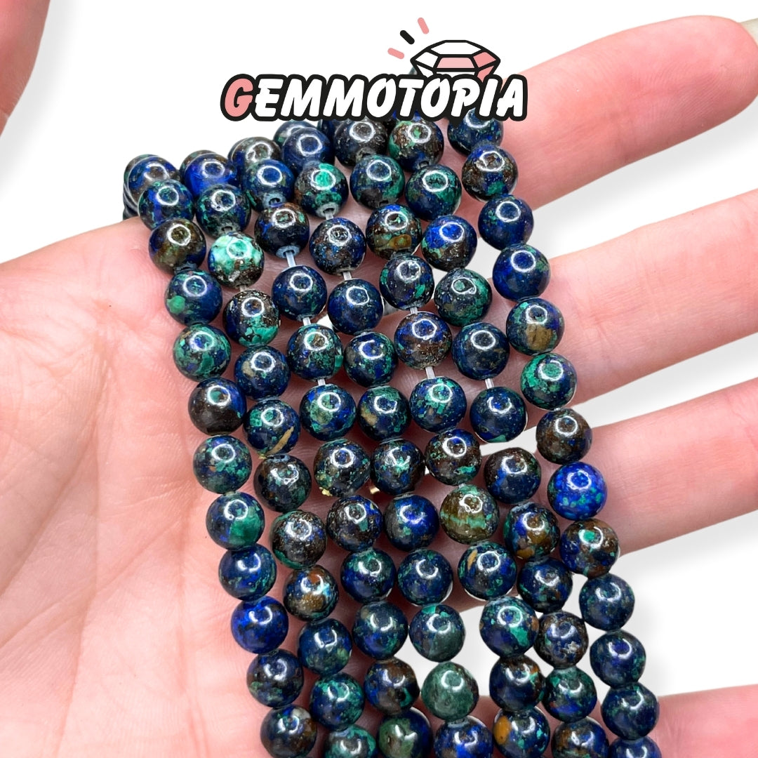 Perle Azurite Malachite 3A 4 MM