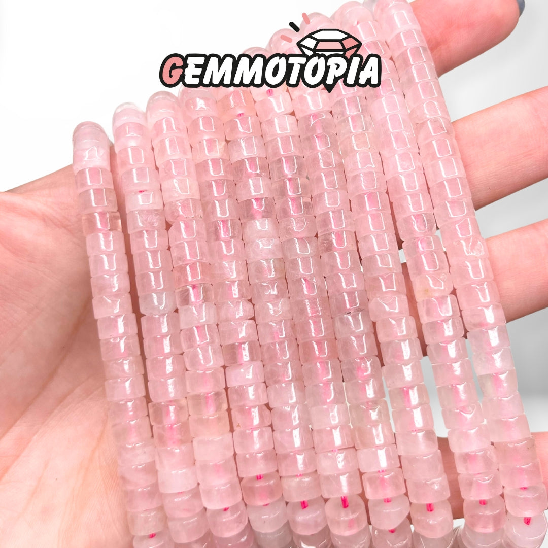 Perles Heishi Quartz Rose