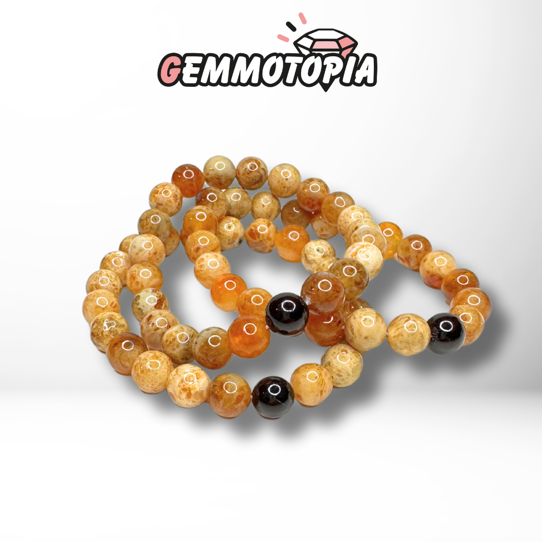 Bracelet Ambre Laiteuse avec 1 perle Ambre noire