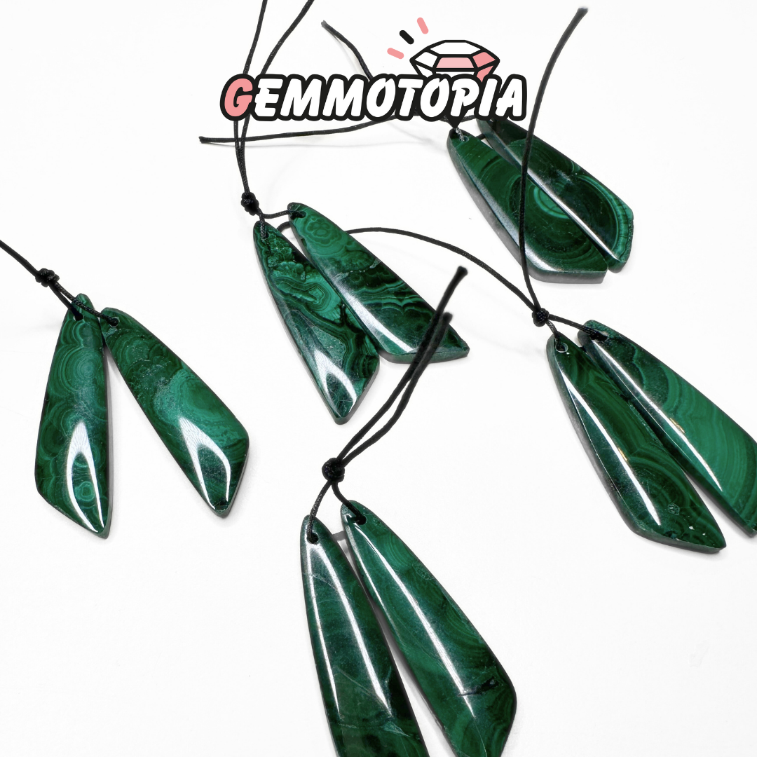 Pendentif Percé Malachite Duo