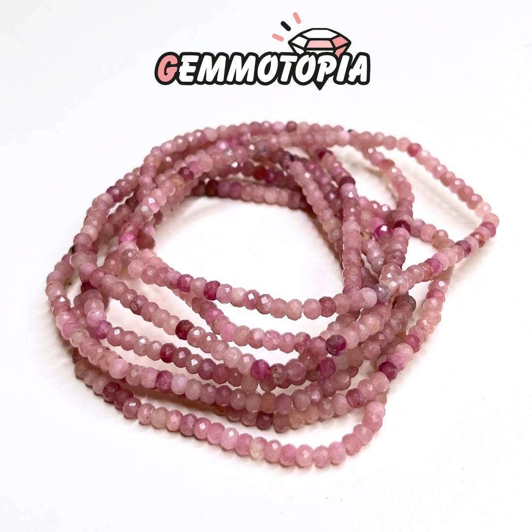 Bracelet Facettée Tourmaline Rose 