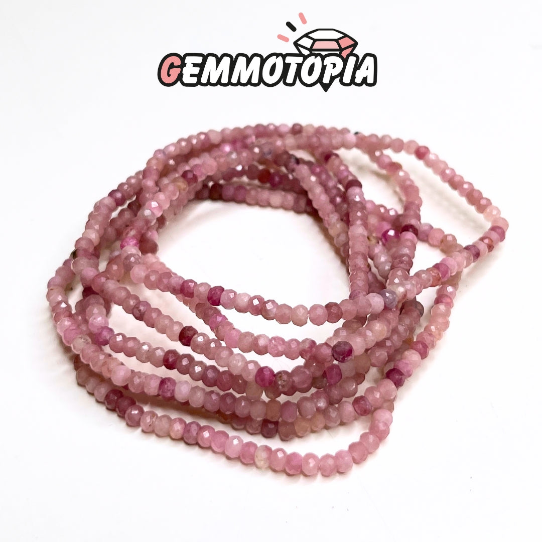 Bracelet Facettée Tourmaline Rose (Rubellite)