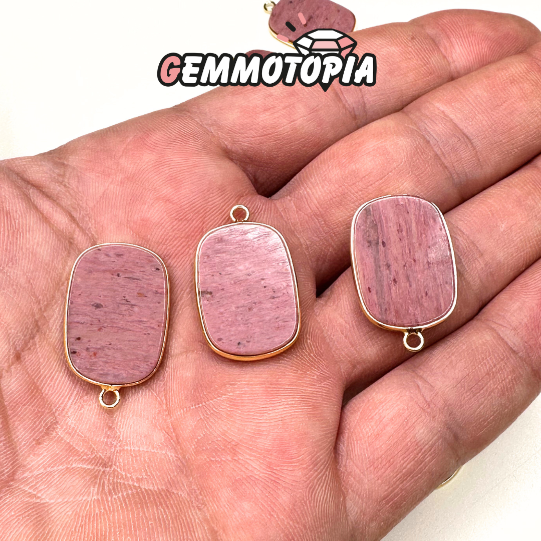 Pendentif Serti plat Rhodonite