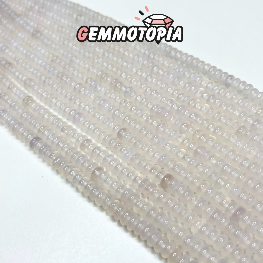 Perle Rondelle Agate Blanche