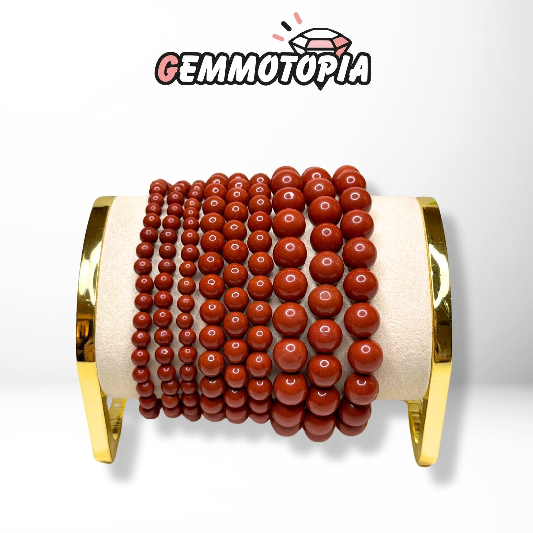 Bracelet en Jaspe Rouge 5A