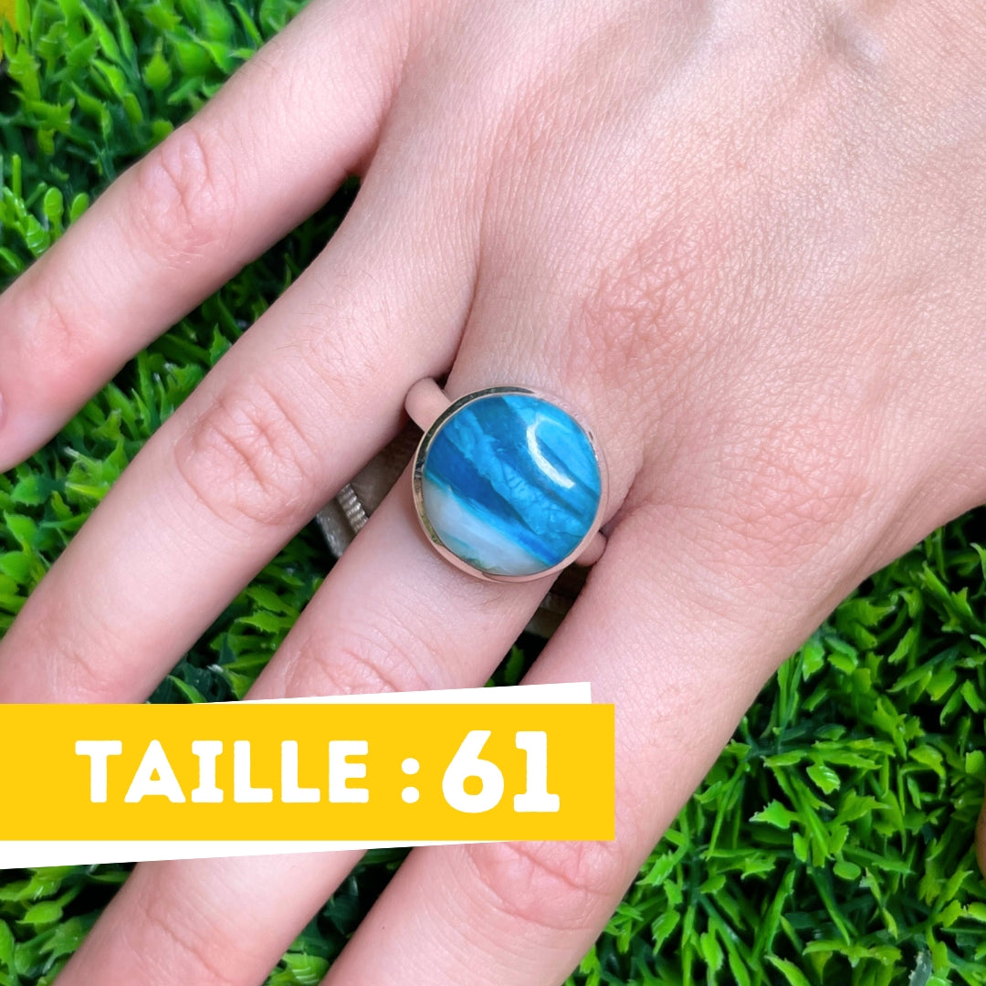 Bague Opale Bleue du Pérou #16