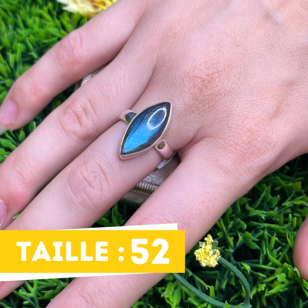 Bague Argent Labradorite Bluefire #75