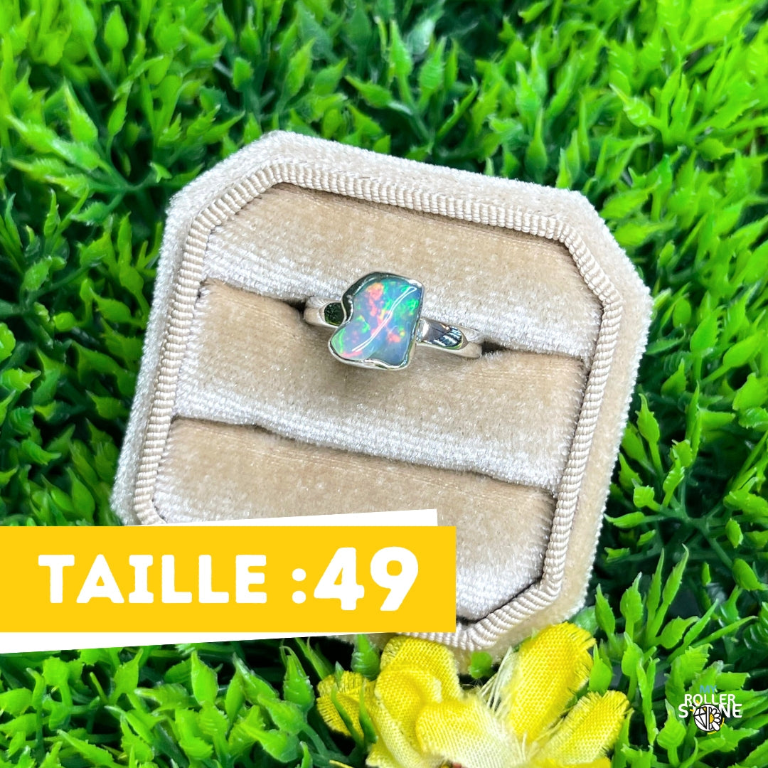 Bague Argent Opale Ethiopienne (Taille 49)