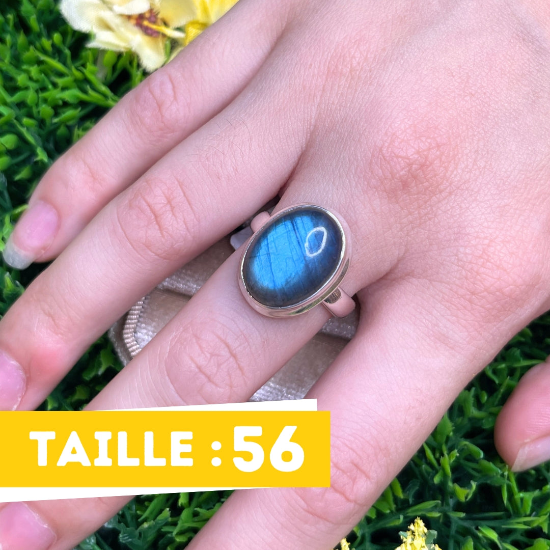 Bague Argent Labradorite Bluefire #45