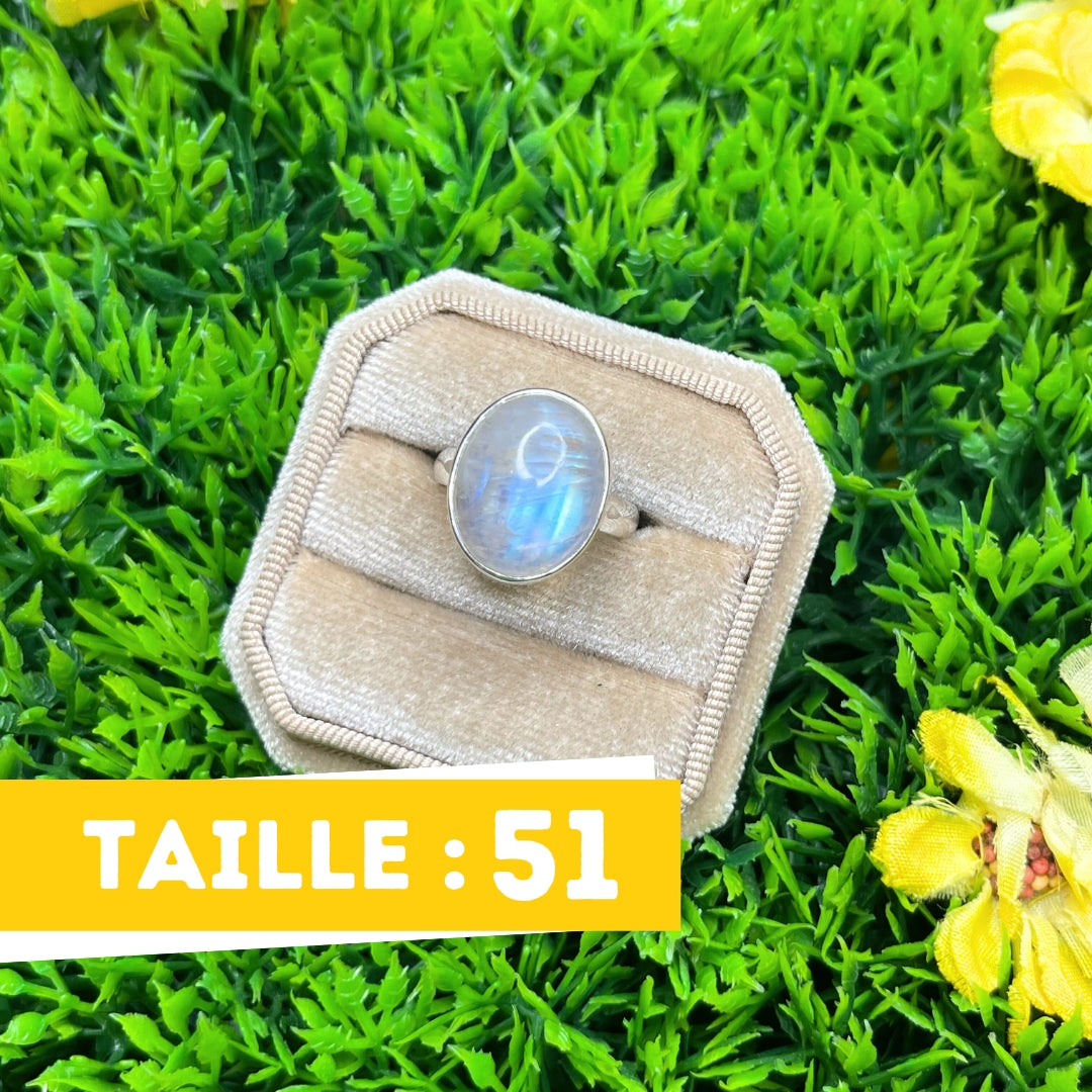 Bague Pierre de Lune Blue Fire #47