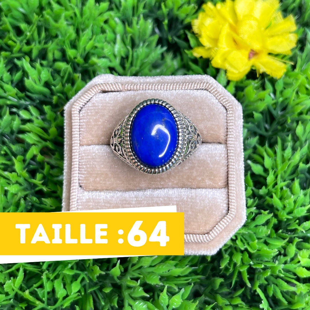 Chevalière Argent Lapis Lazuli Celte #4