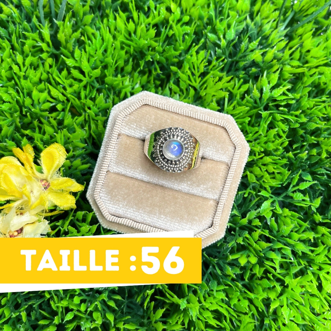 Bague Pierre de Lune Blue Fire #132