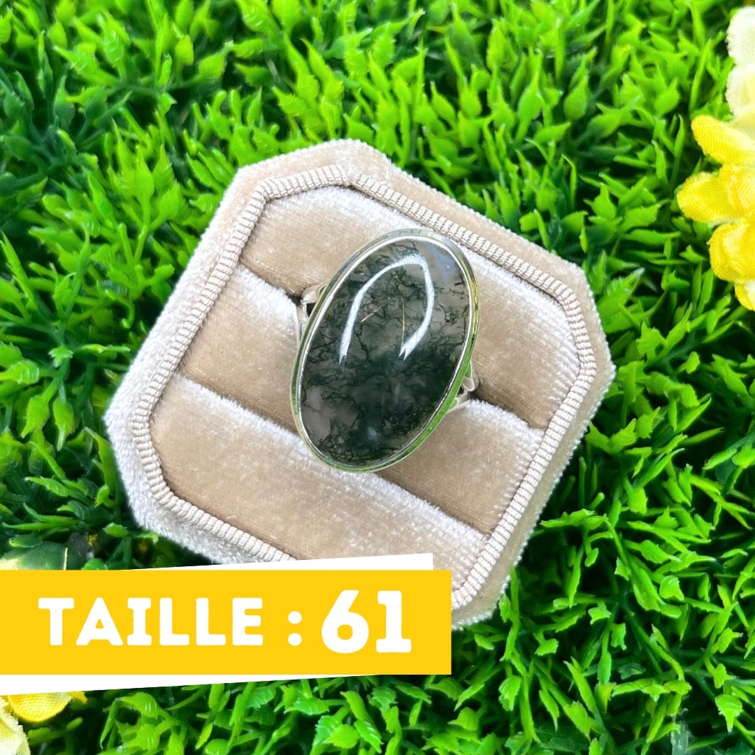 Bague Argent Agate Mousse #18