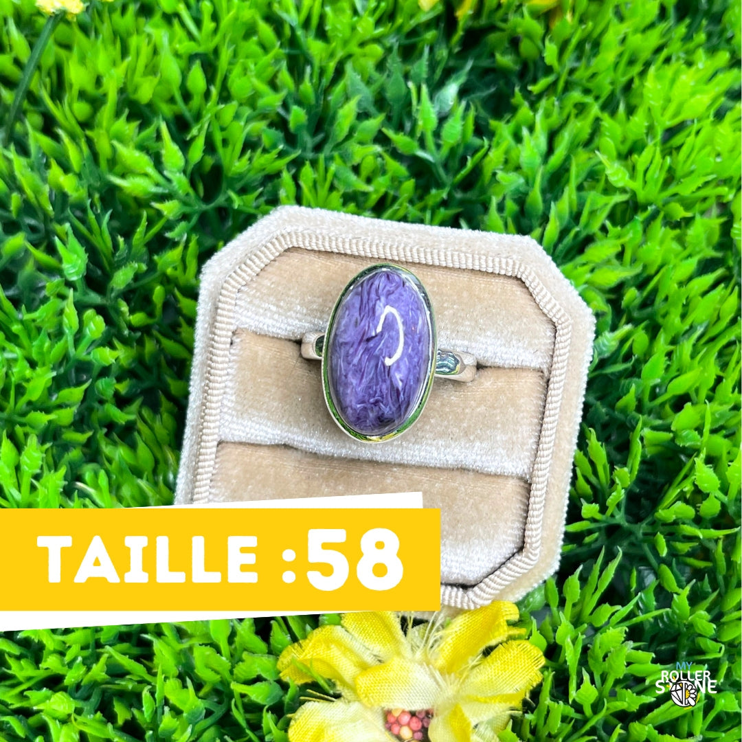 Bague Argent Charoite #6