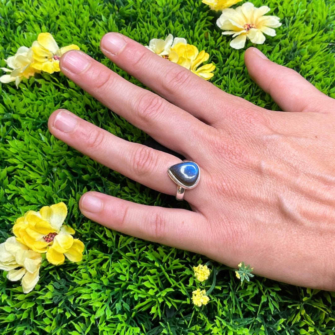 Bague Argent Labradorite Bluefire #3