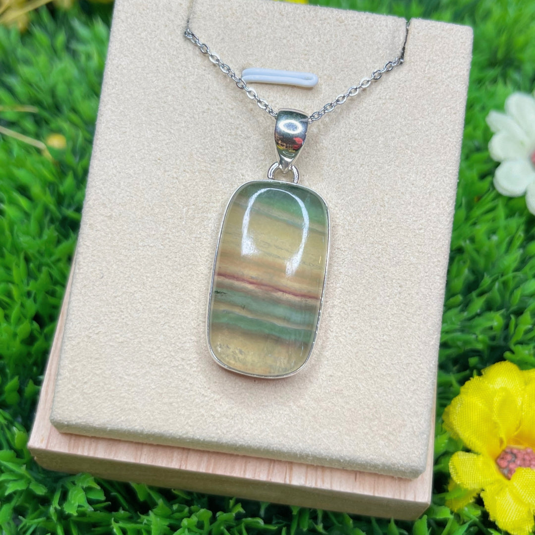 Pendentif Fluorite Arc en Ciel Argent #2