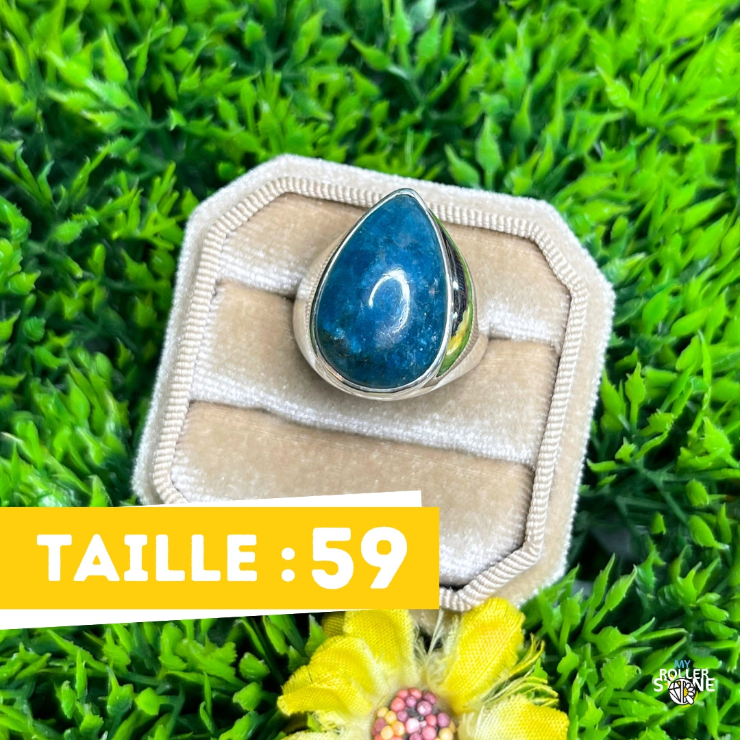 Bague Argent Apatite Néon #7