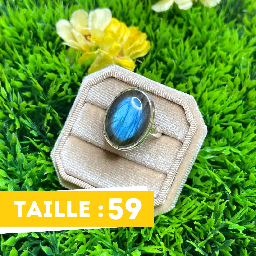 Bague Argent Labradorite Bluefire #77