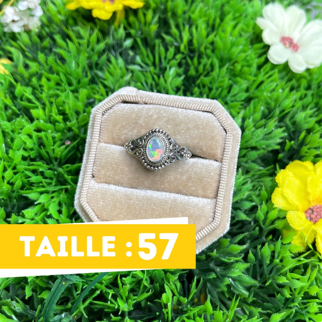 Bague Argent 925 Opale Ethiopienne #17