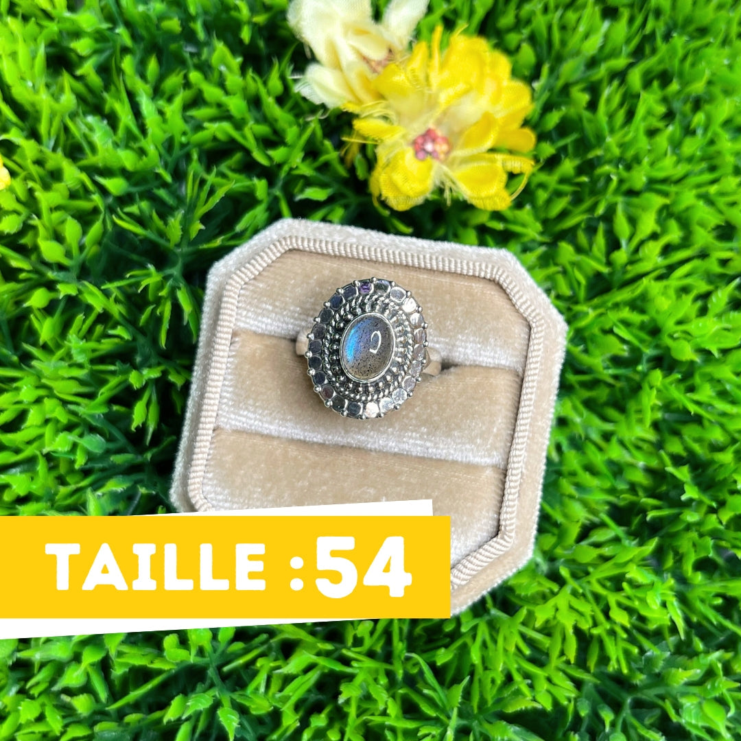 Bague Argent Labradorite Bluefire #89