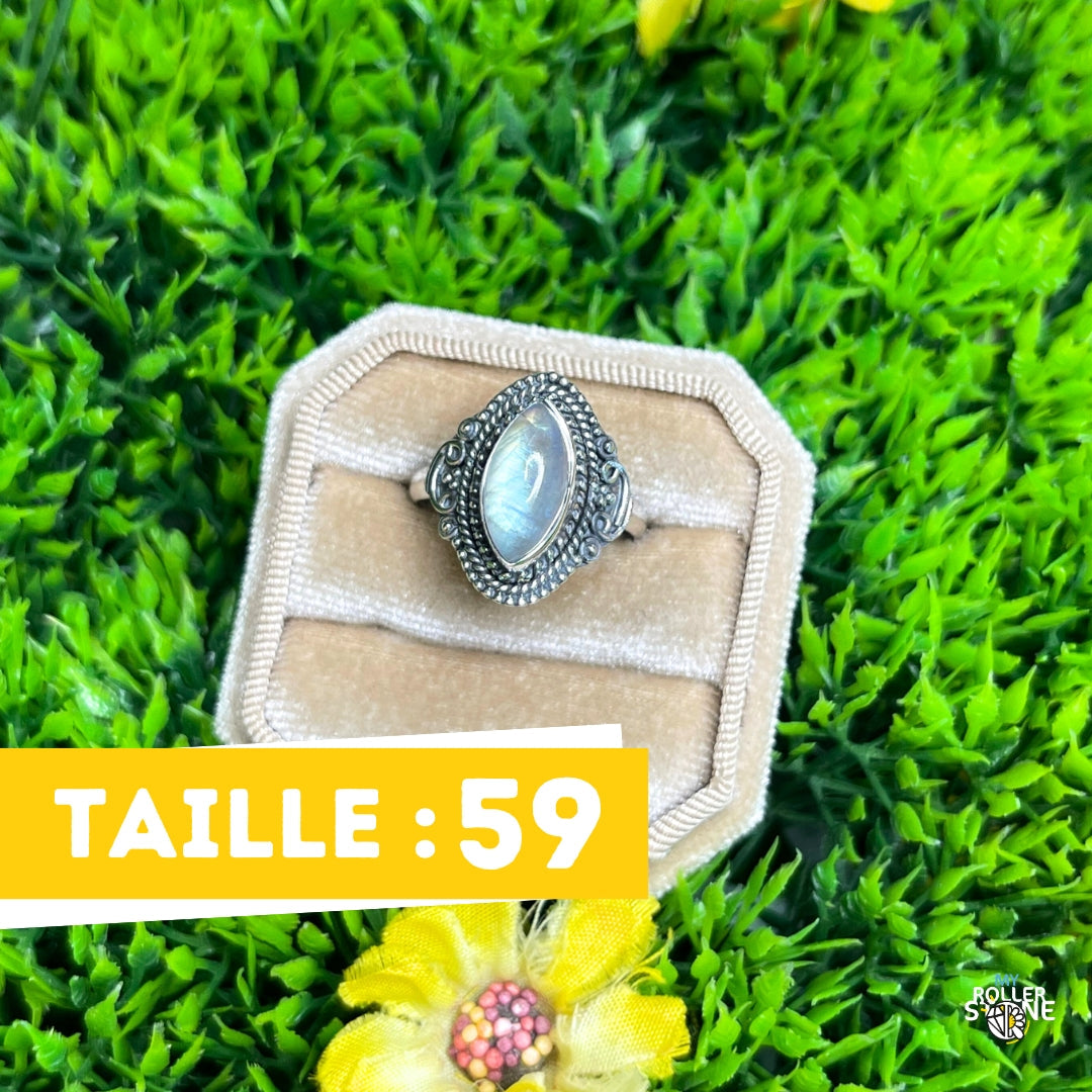 Bague Argent 925 Pierre de Lune #386