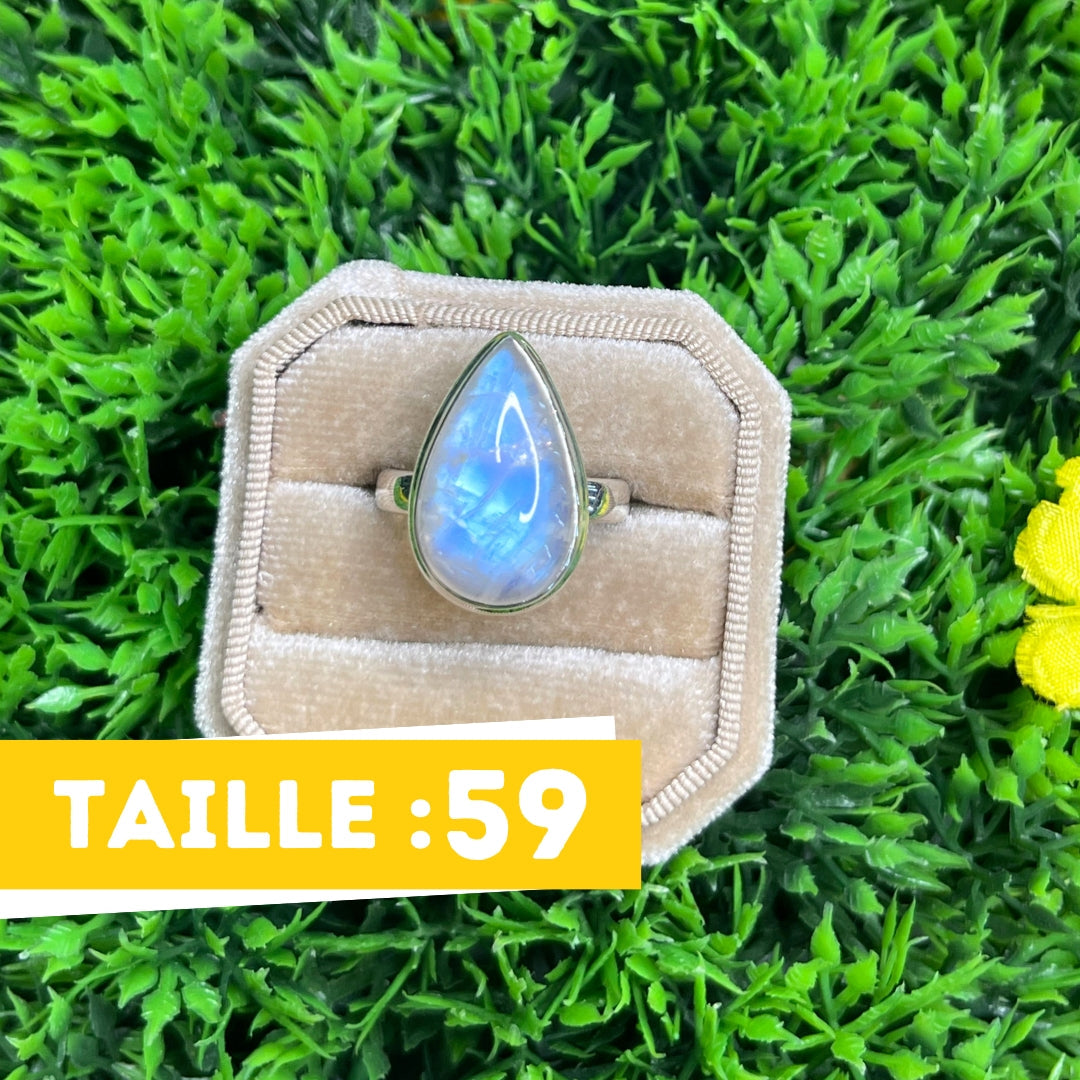 Bague Pierre de Lune Blue Fire #162