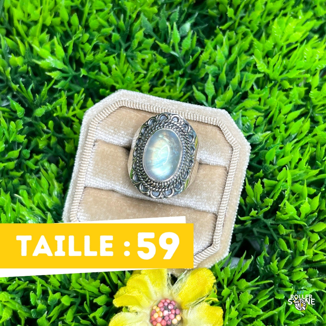 Bague Argent 925 Pierre de Lune #385