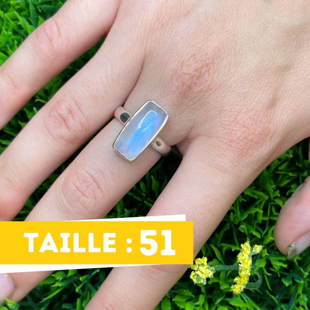 Bague Pierre de Lune Blue Fire #76