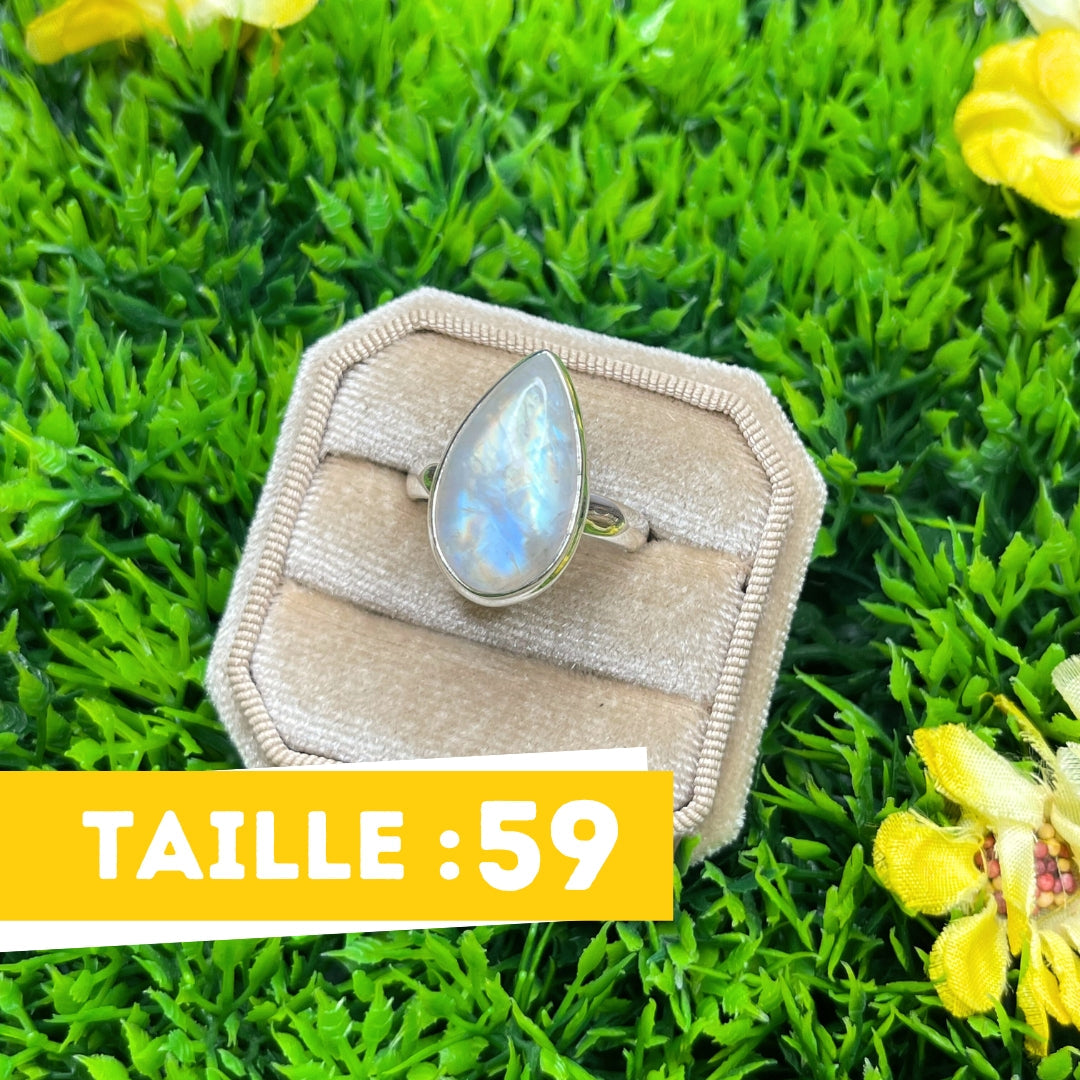 Bague Pierre de Lune Blue Fire #55