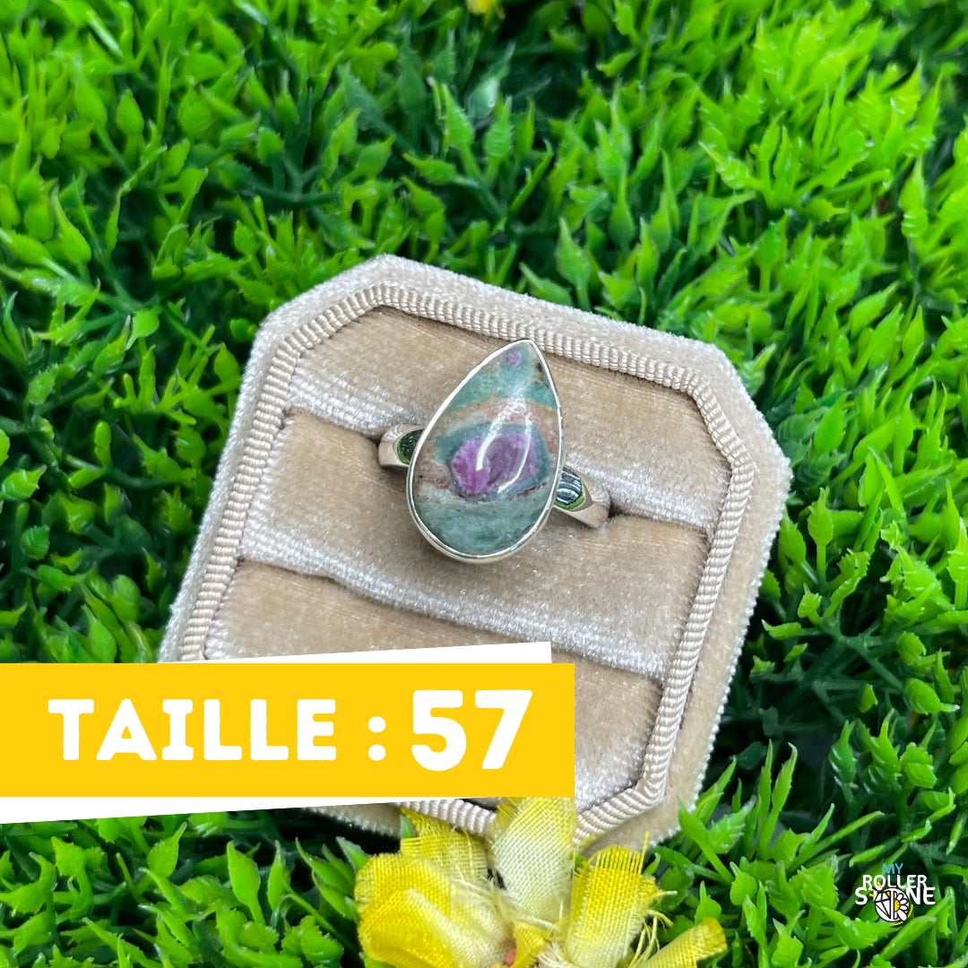 Bague Argent Rubis Fuchsite #26