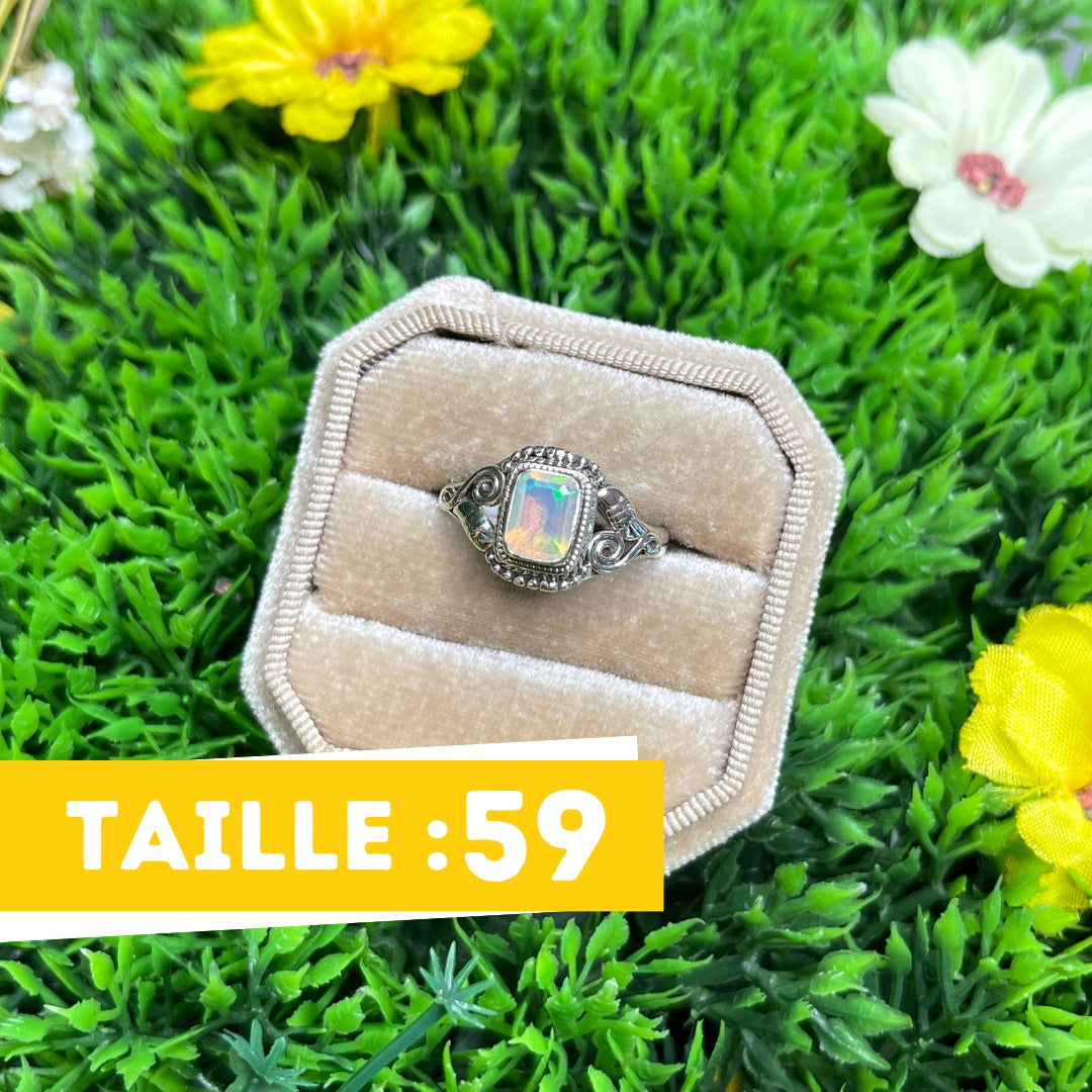 Bague Argent 925 Opale Ethiopienne #15