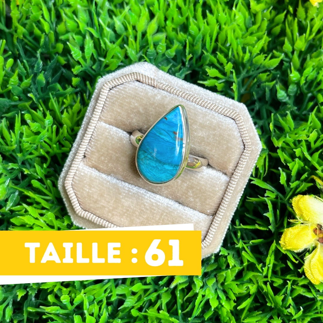 Bague Opale Bleue du Pérou #17