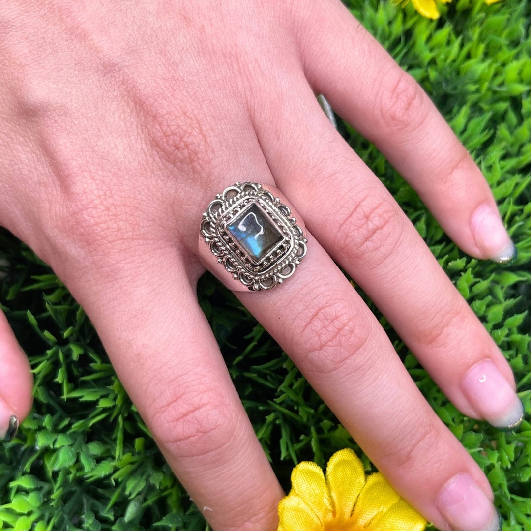 Bague Argent Labradorite Bluefire #35