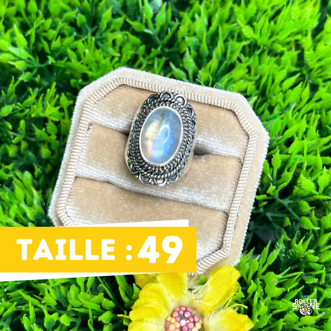 Bague Argent 925 Pierre de Lune #357