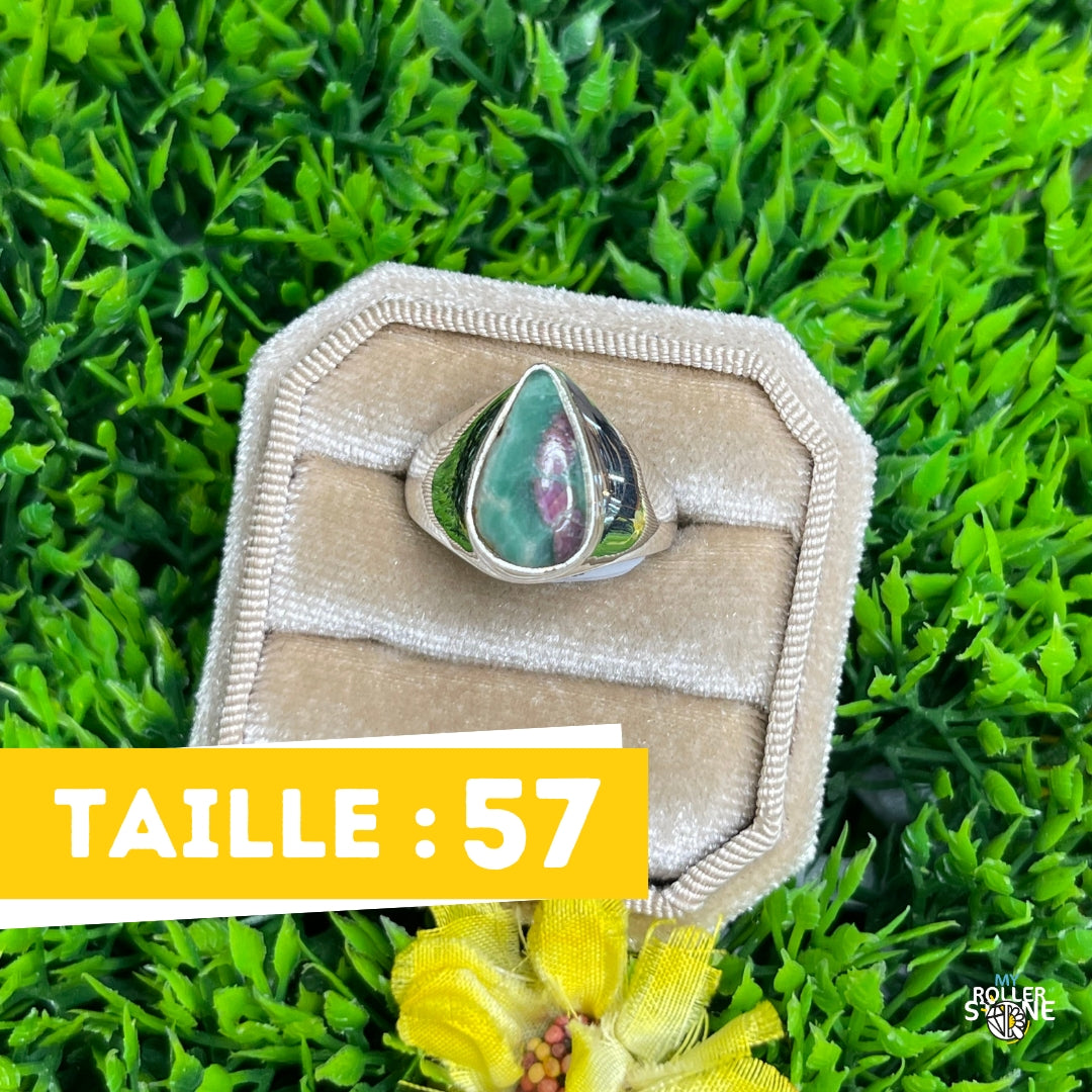 Bague Argent Rubis Fuchsite #20