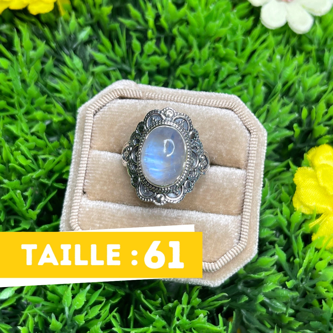 Bague Argent 925 Pierre de Lune #8